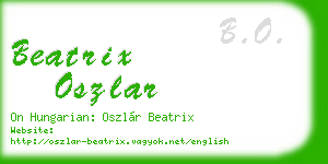 beatrix oszlar business card