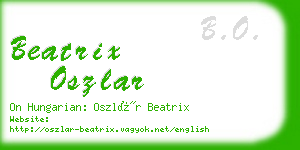 beatrix oszlar business card